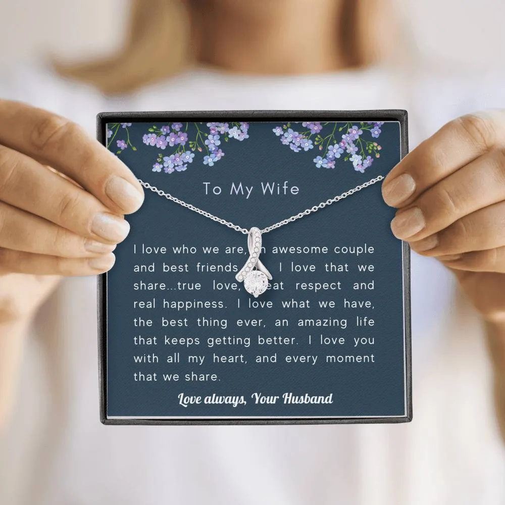 We are awesome together-Alluring Beauty Solitaire Necklace for Wife