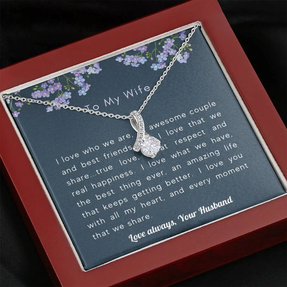 We are awesome together-Alluring Beauty Solitaire Necklace for Wife