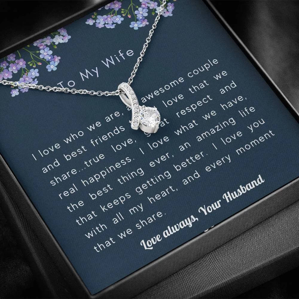 We are awesome together-Alluring Beauty Solitaire Necklace for Wife