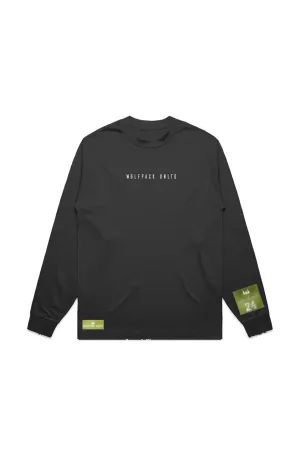 WOLFPACK UNLTD "BOLD STATEMENT" HEAVYWEIGHT OVERSIZED L/S TEXT LOGO | BLACK