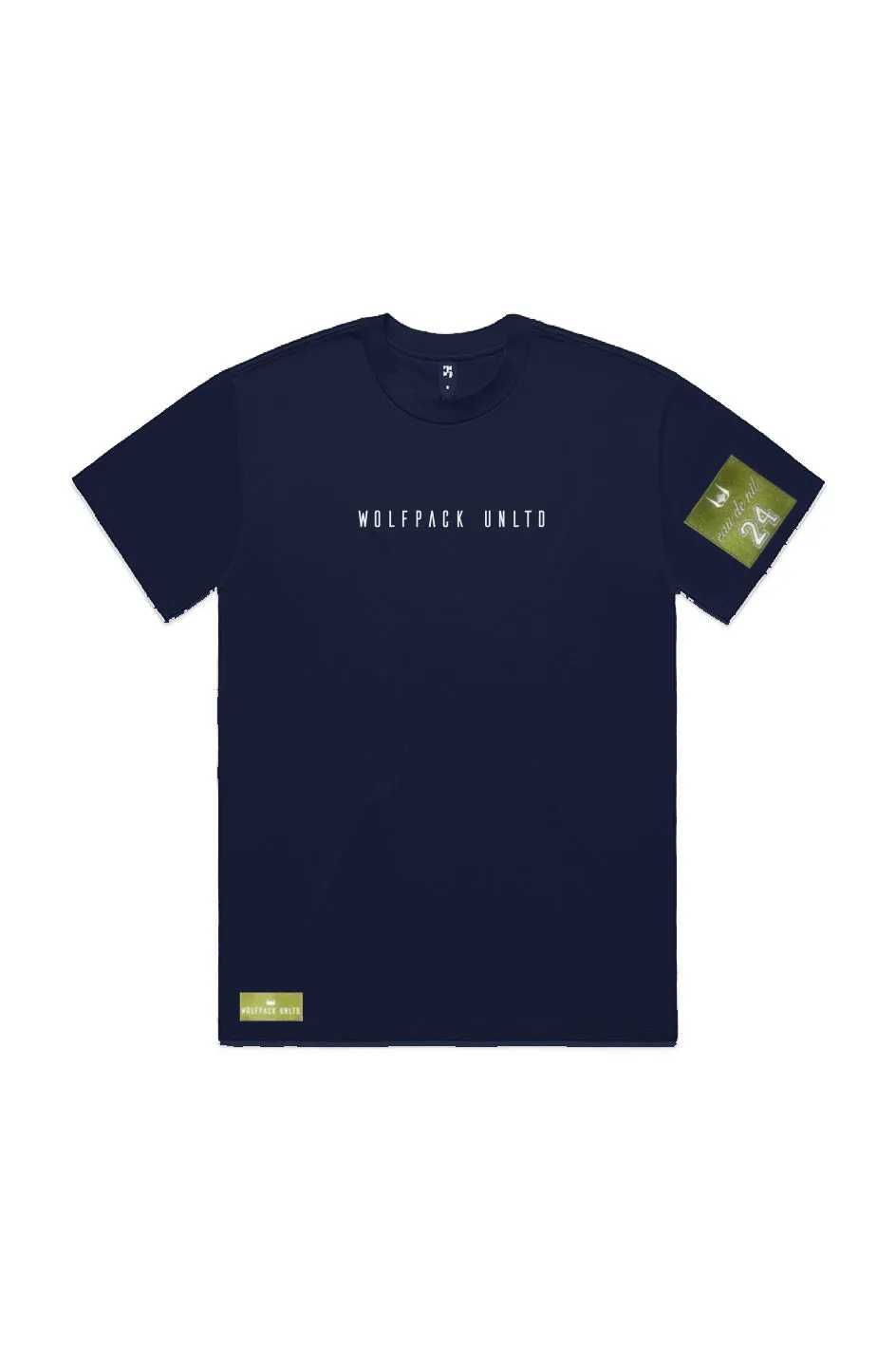 WOLFPACK UNLTD "BOLD STATEMENT" HEAVYWEIGHT OVERSIZED S/S TEXT LOGO | NAVY BLUE
