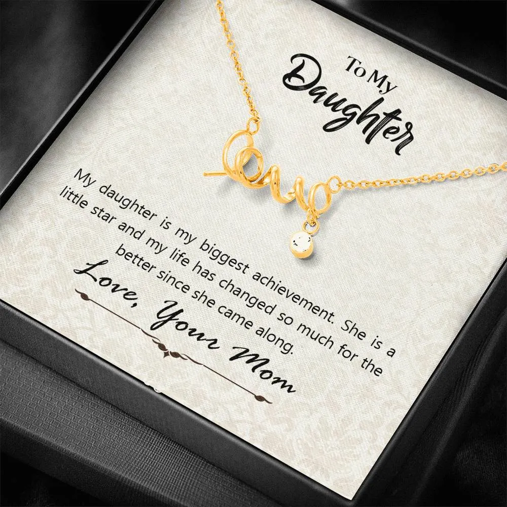 You are my little star-Scripted Love Necklace for Daughter, From Mom