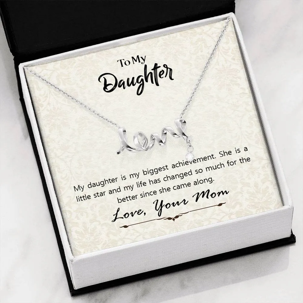 You are my little star-Scripted Love Necklace for Daughter, From Mom