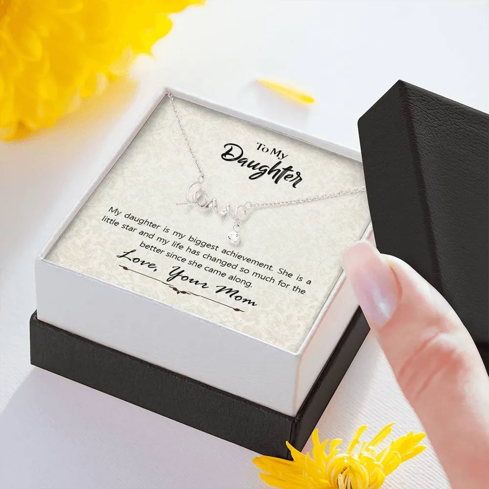 You are my little star-Scripted Love Necklace for Daughter, From Mom