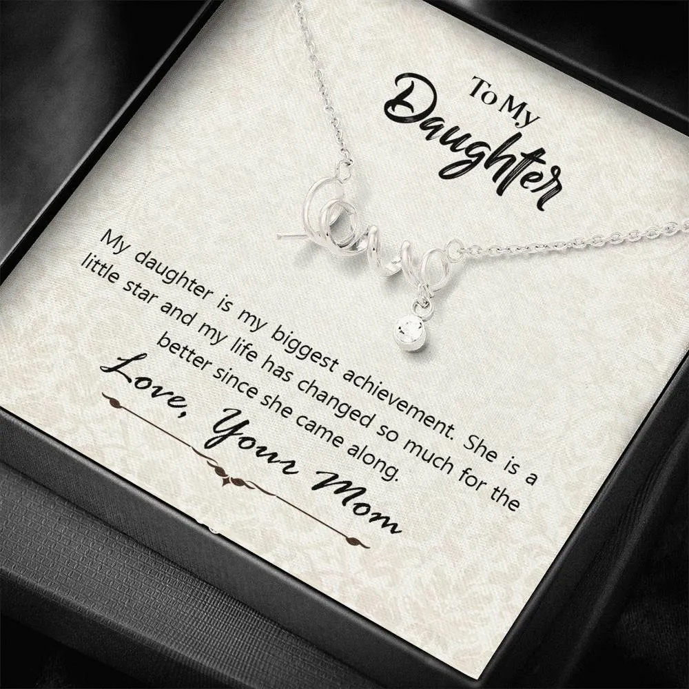 You are my little star-Scripted Love Necklace for Daughter, From Mom
