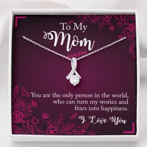 You turn my fears into happiness-Alluring Beauty Solitaire Necklace for Mom
